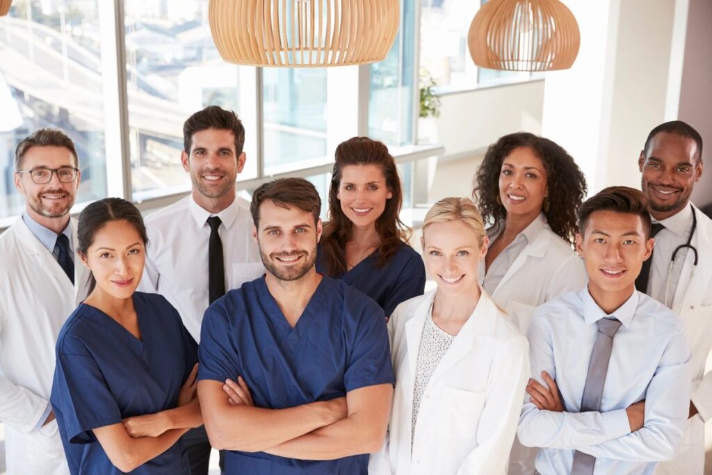 a group of dentists smiling