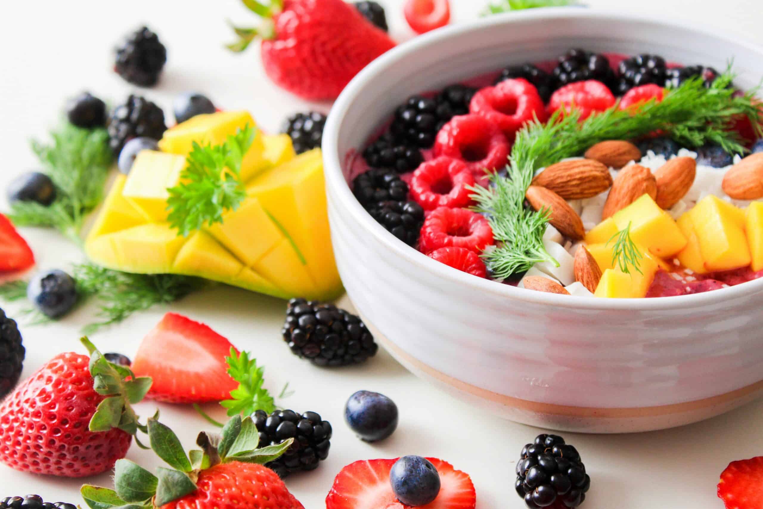 A bowl of healthy fruit