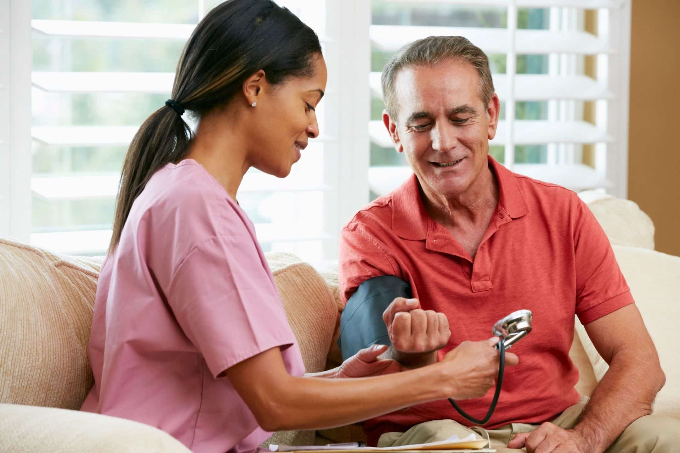Man having his blood pressure checked